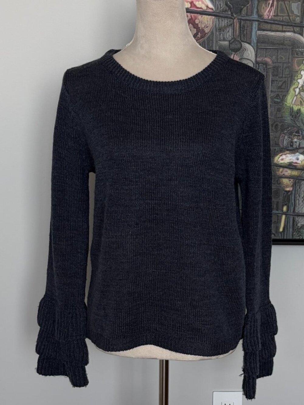 Domani Steel Blue Crew Neck Sweater S